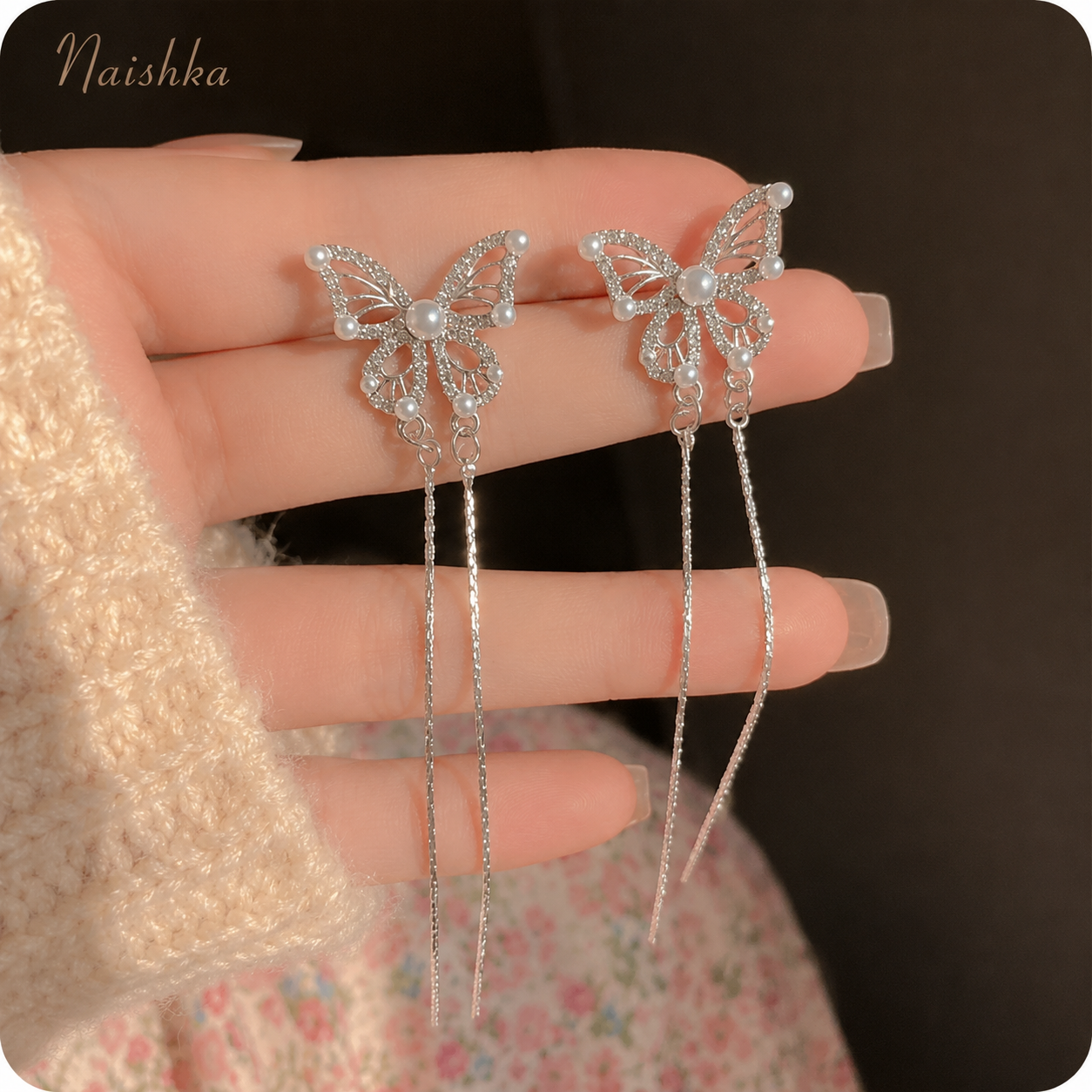Korean Butterfly Tassel Earrings For Girls & Women