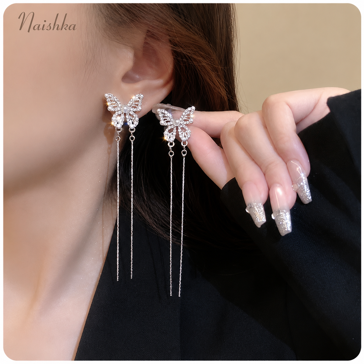 Korean Butterfly Tassel Earrings For Girls & Women