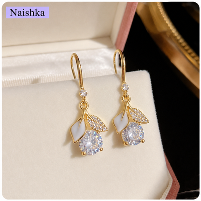 Korean Floral Drop Earrings For Girls & Women