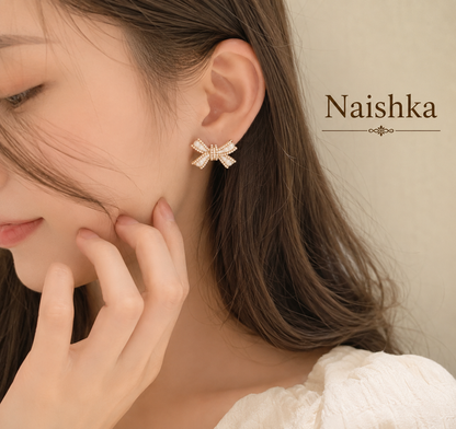 Korean Ribbon Knot Earrings For Girls & Women