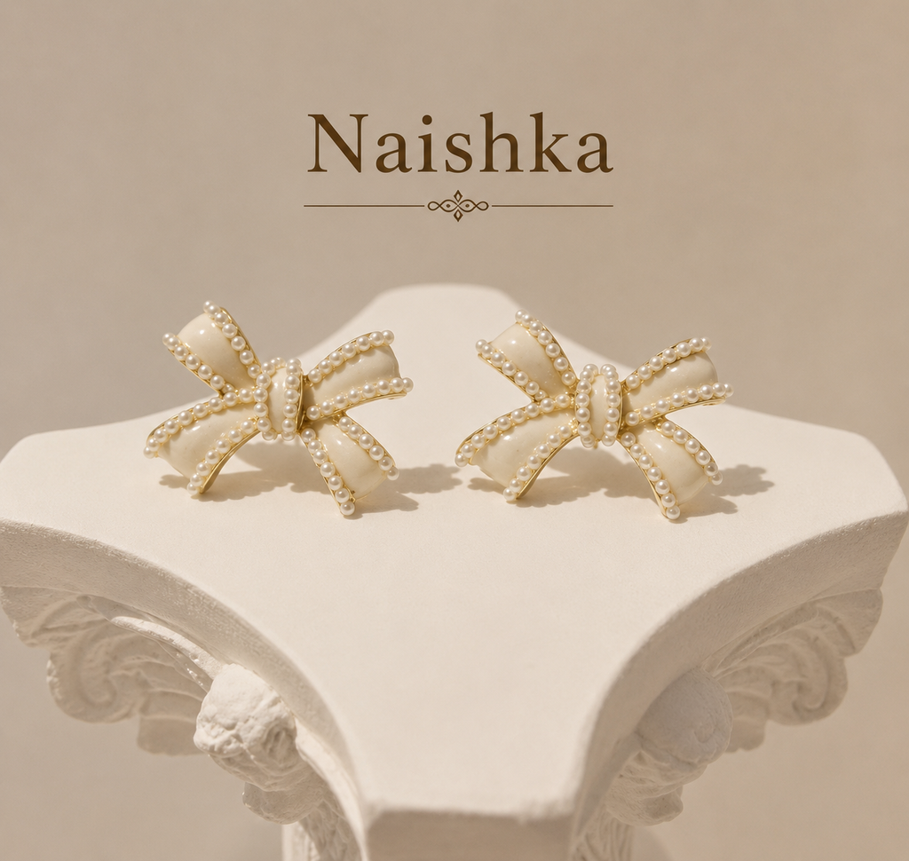 Korean Ribbon Knot Earrings For Girls & Women