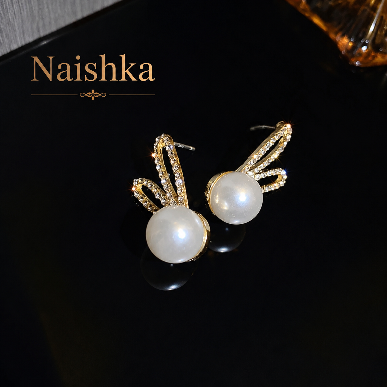 Korean Bunny Pearl Stud Earrings For Girls & Women