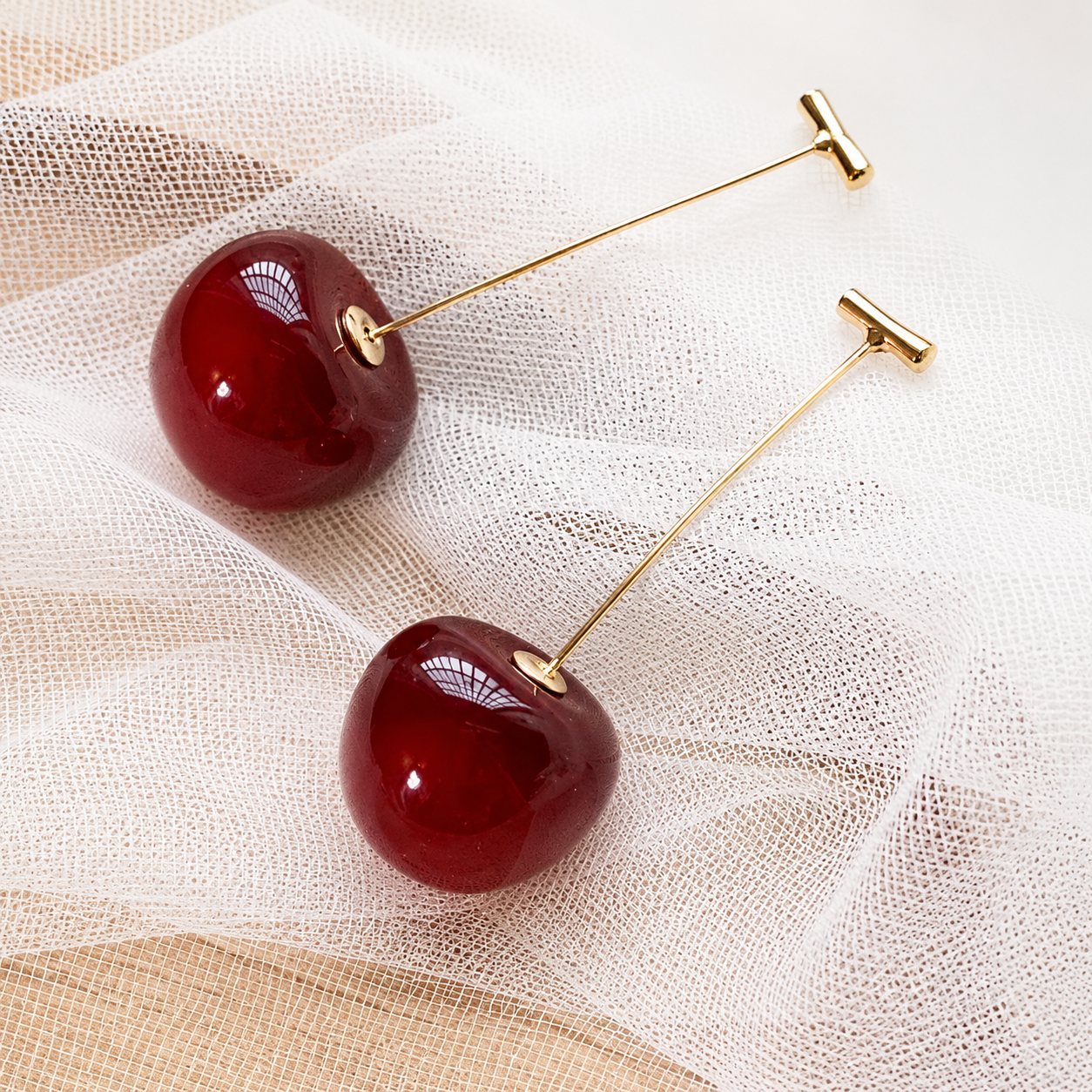 Korean Red Cherry Earrings For Girls & Women