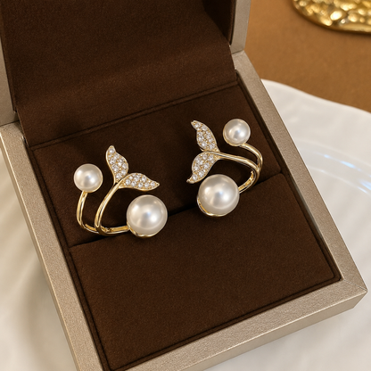 Korean Pearl Stud Earrings For Girls & Women