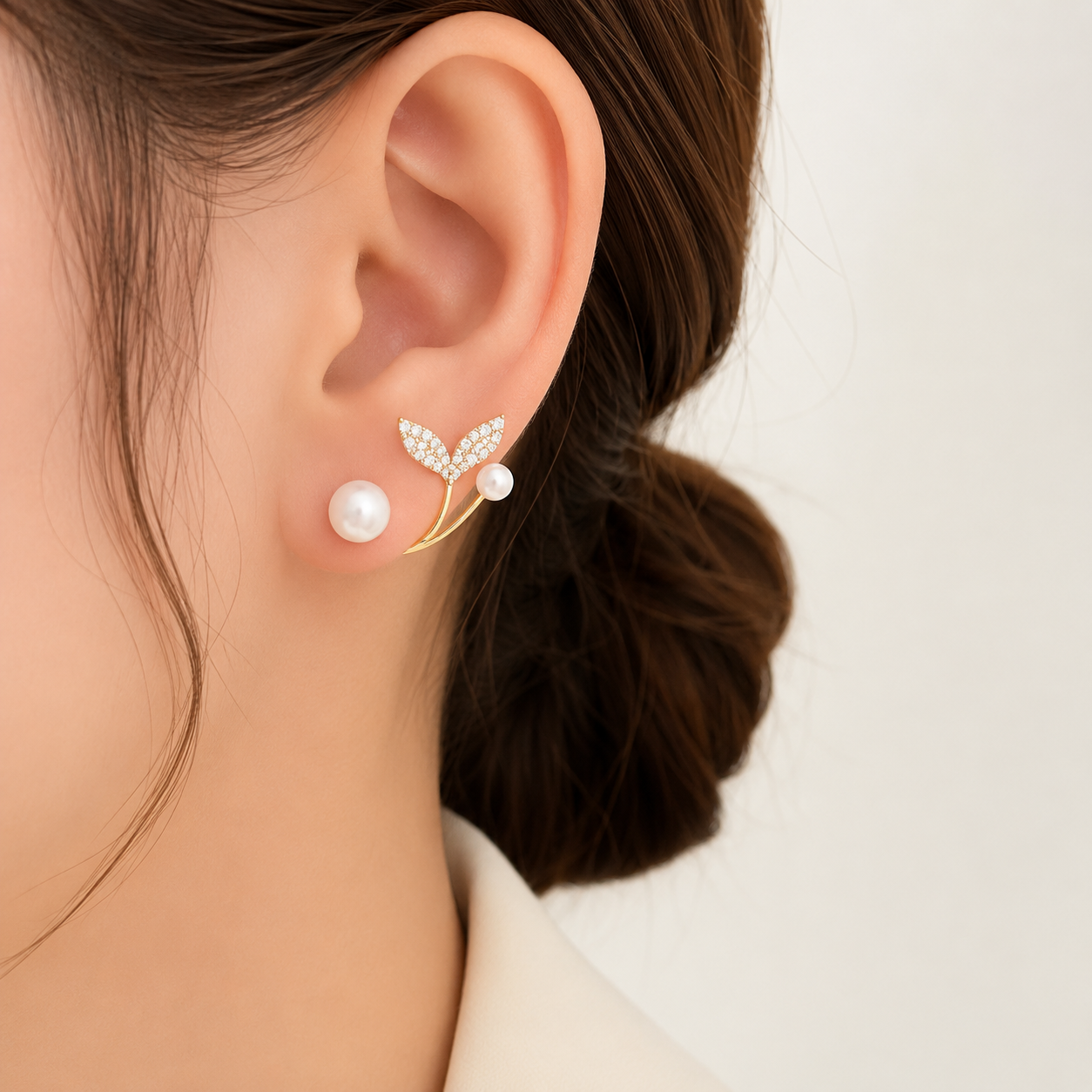 Korean Pearl Stud Earrings For Girls & Women