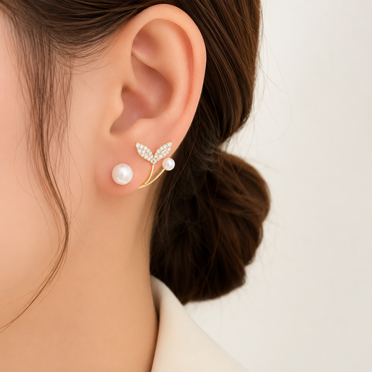Korean Pearl Stud Earrings For Girls & Women