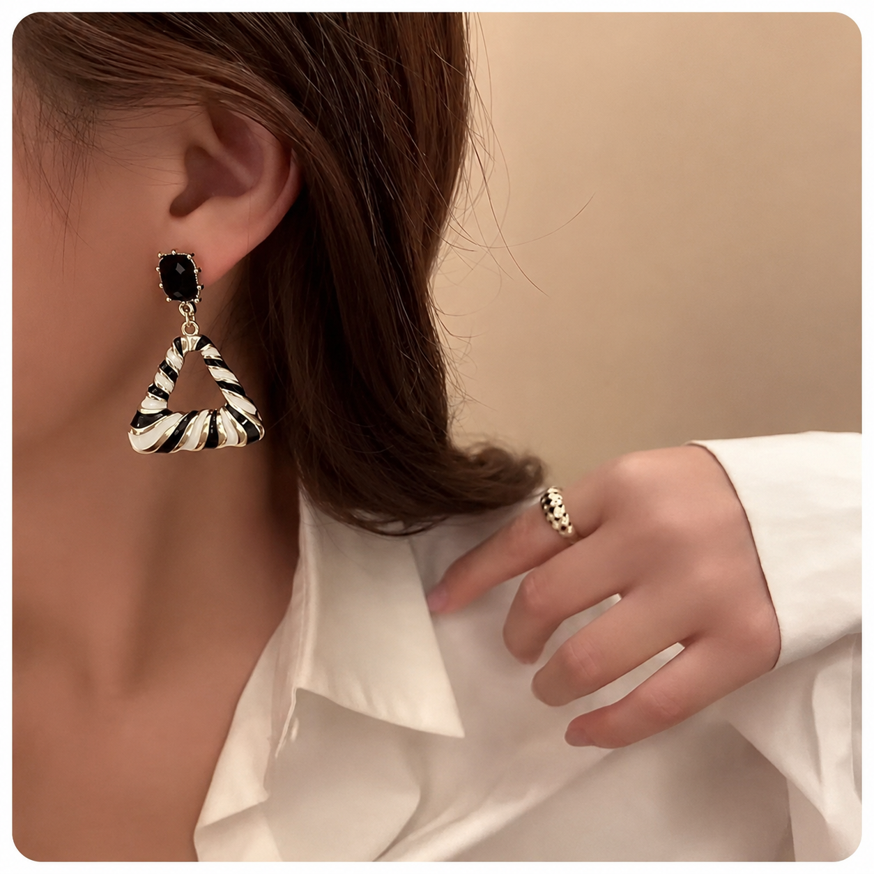 Korean Geometric Triangle Drop Earrings For Girls & Women