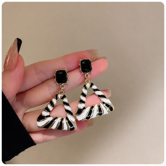 Korean Geometric Triangle Drop Earrings For Girls & Women